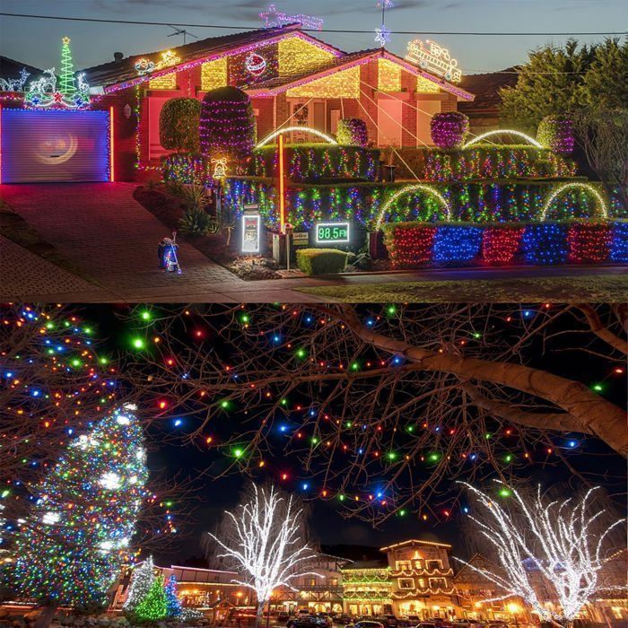 Guirlande Lumineuse Noël 100m - 1000 LED Multicolores 8 Modes - Télécommande & Étanche IP65 - Pour Sapin/Jardin/Extérieur