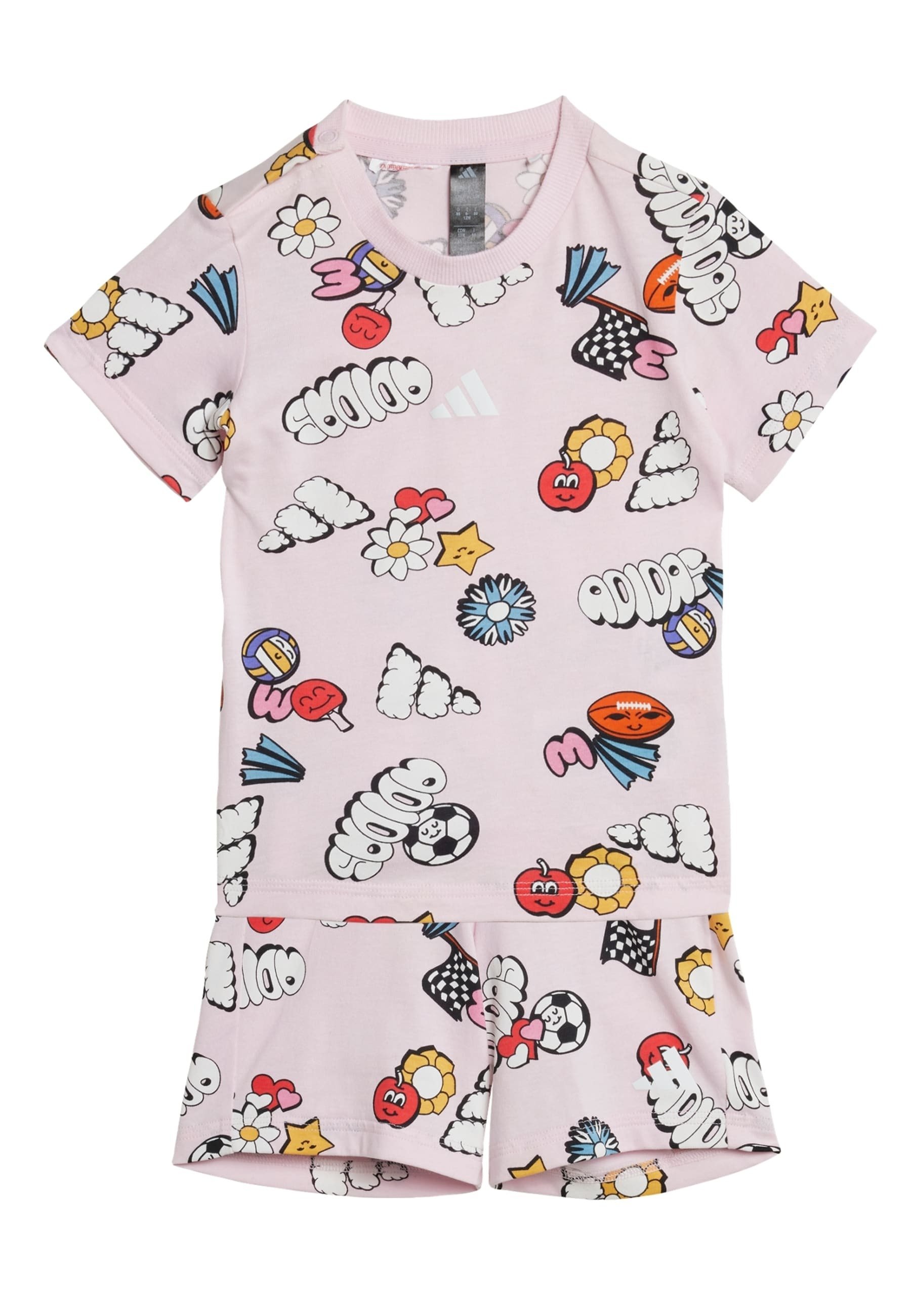 adidas Performance SEASONAL ESSENTIALS FUN ALLOVER PRINTED KIDS - Trainingspak - transparant roze/multicolor/wit