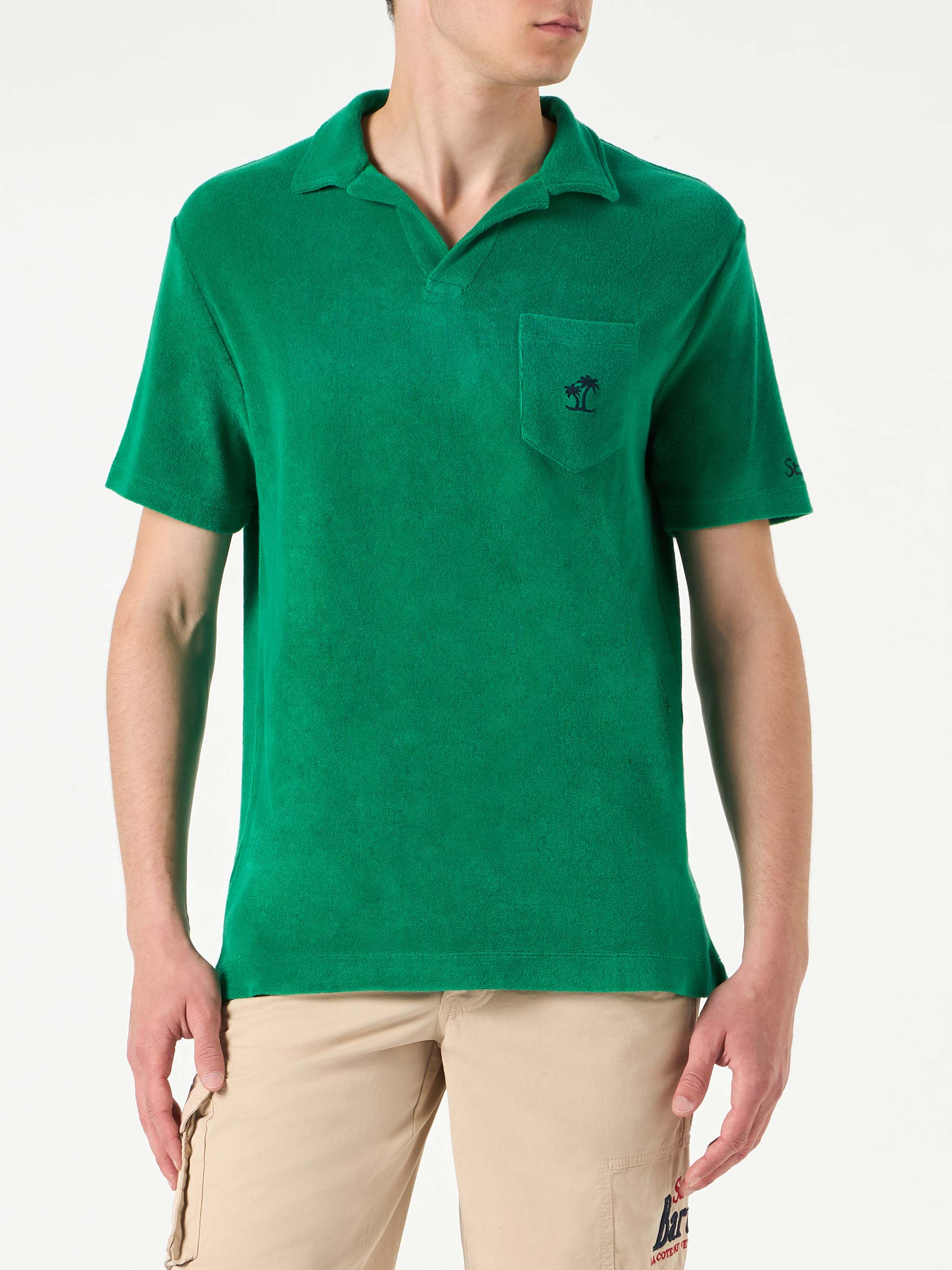 Groen badstof poloshirt voor heren