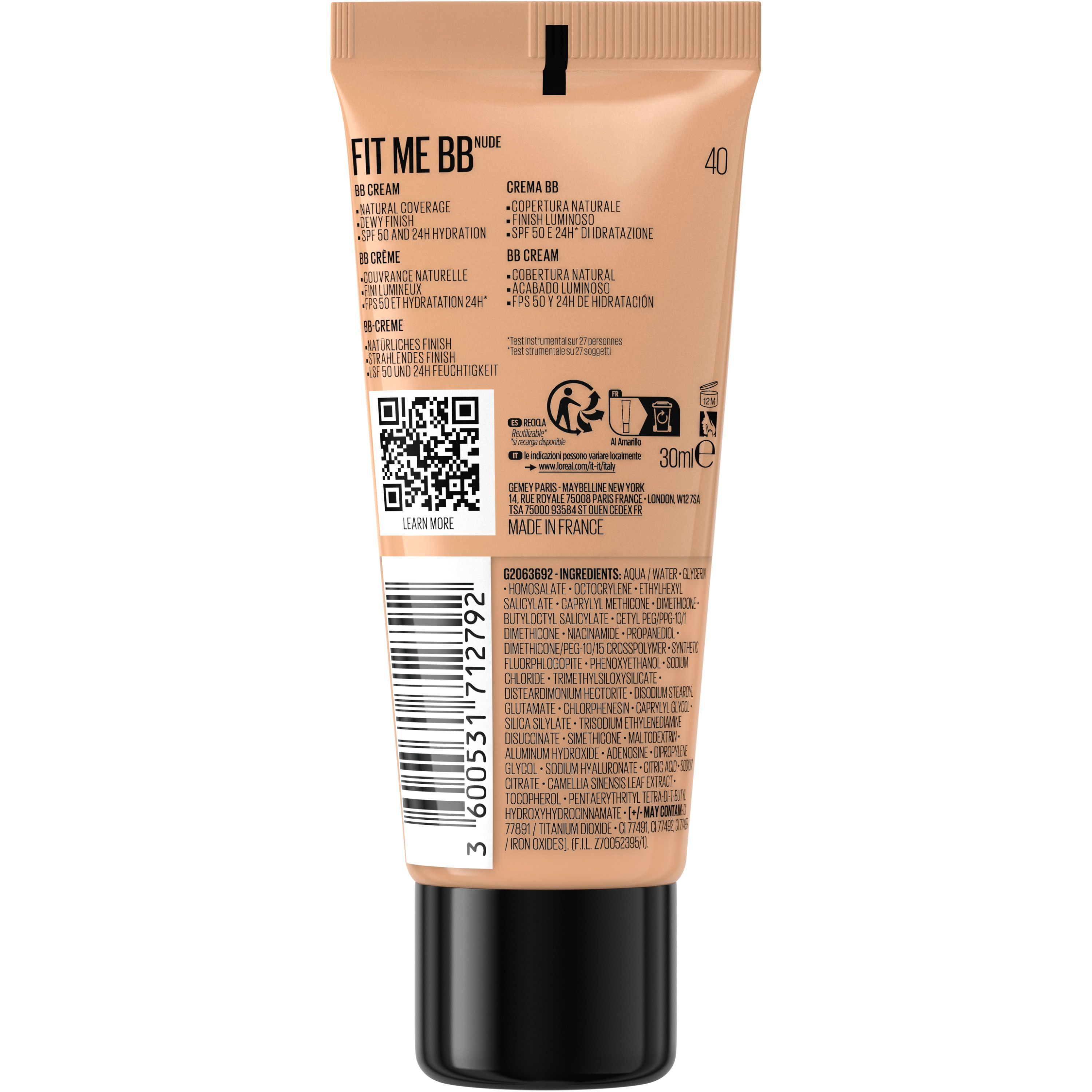 Fit Me Nude BB krēms SPF50 BB krēms un CC krēms