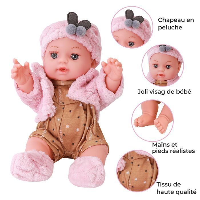 Babypop 12 inch interactieve siliconen pasgeborene kind schattig speelgoed speelkameraadje cadeau-a2