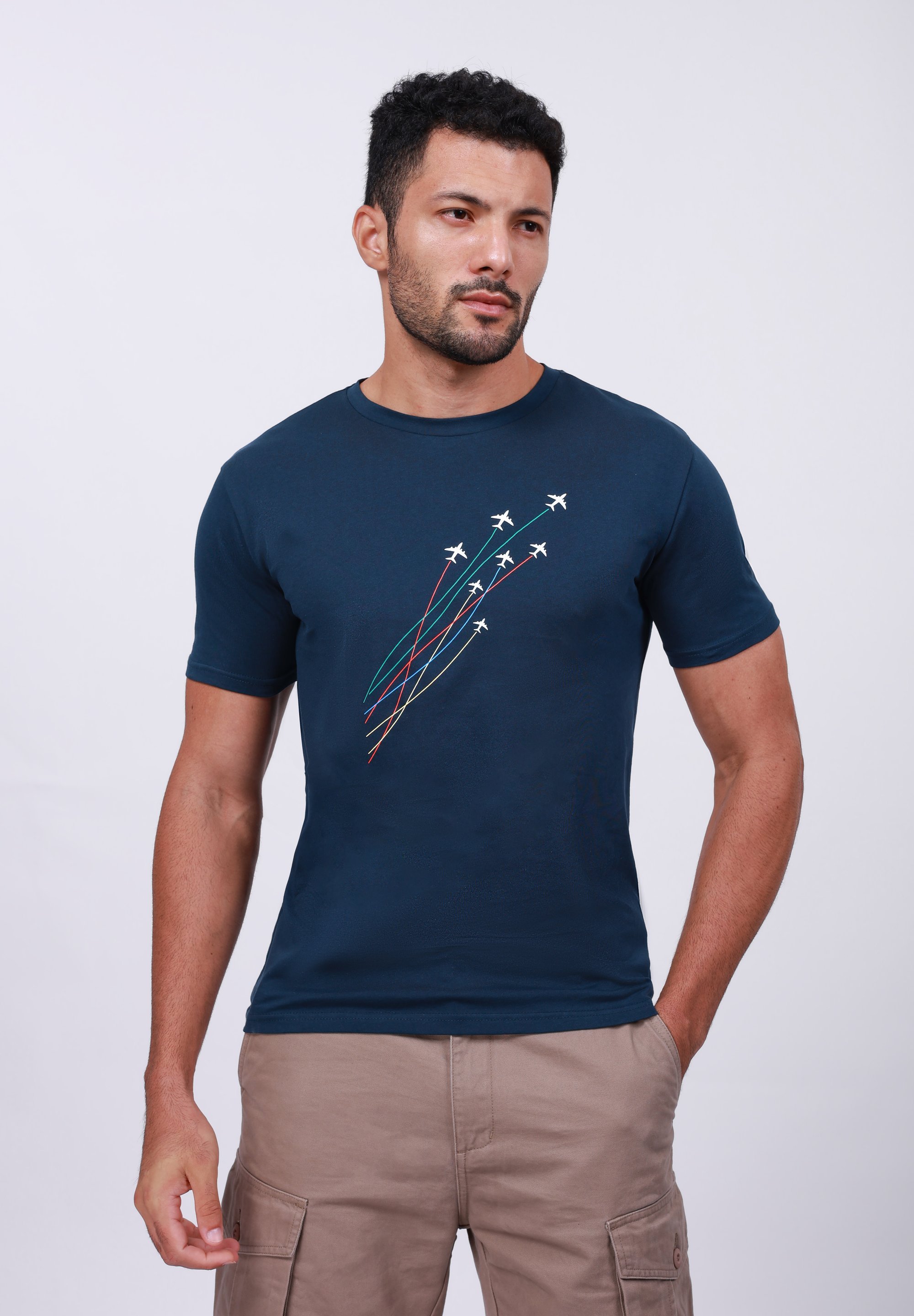Pier One Print T-shirt - marineblauw