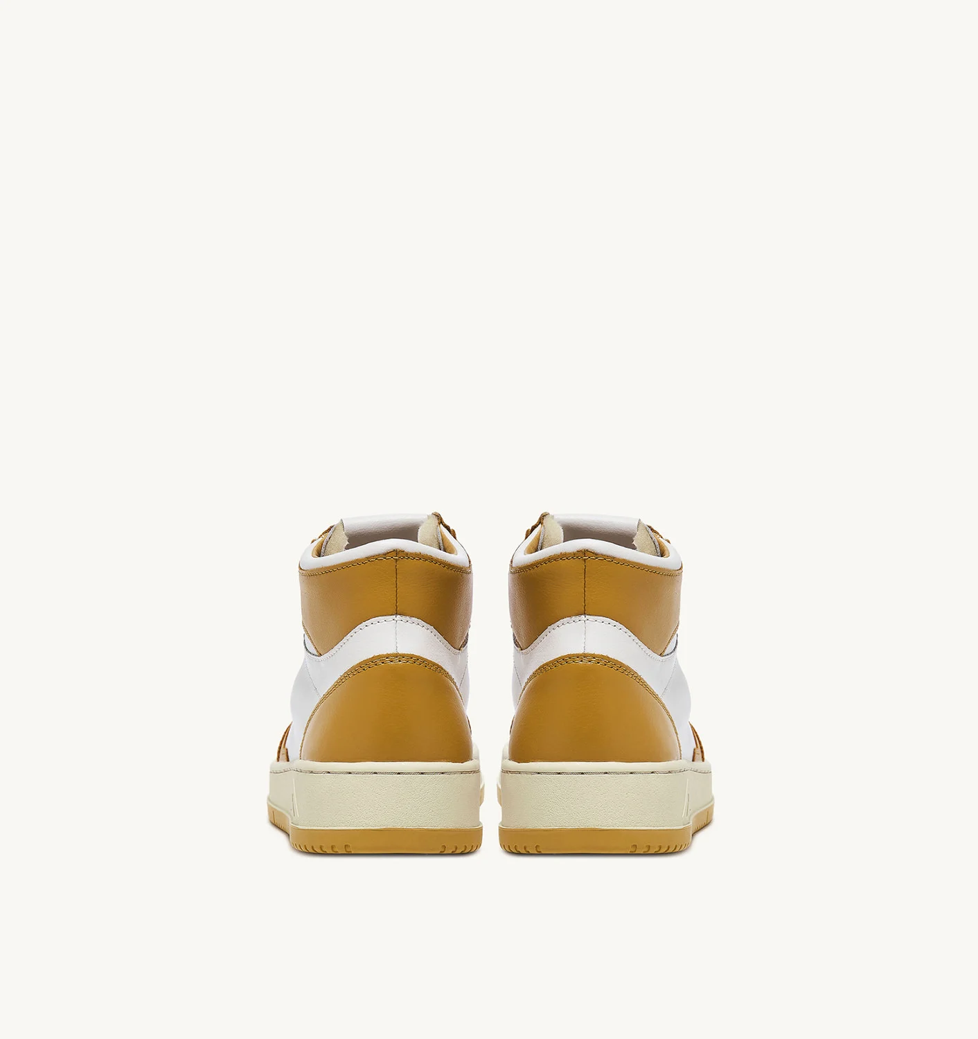 Adidași Medalist Mid din piele albă și galbenă