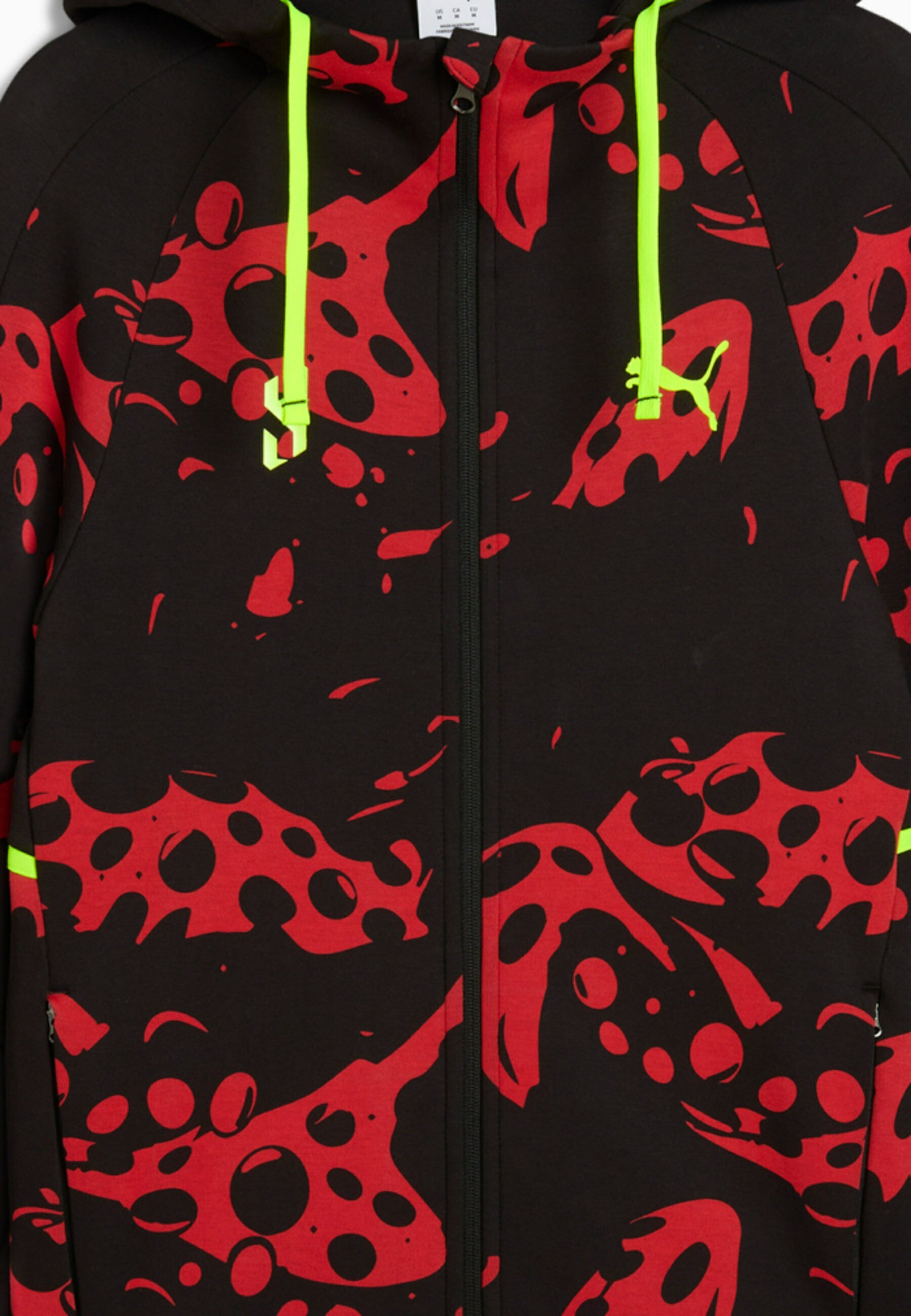 Puma SCOOT LAB EVOSTRIPE CROSS - Užtraukiamas džemperis - visiems laikams raudona-juoda-aop