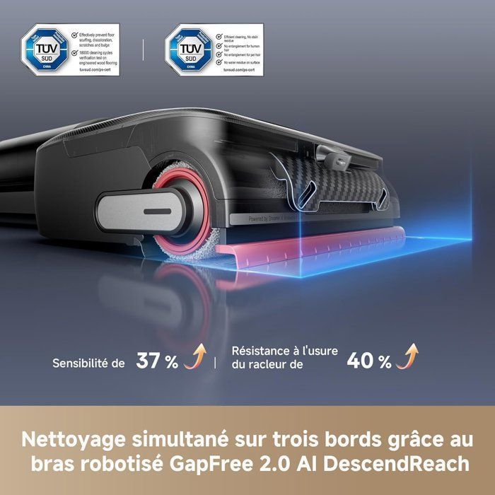 DREAME H15 Pro FoamWash - Stofzuigen en dweilen - Gerichte reiniging - Intelligente rapportageoplossing - AI 2.0 robotarm - TangleCut 2.0