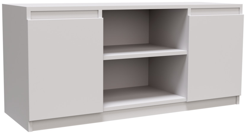 Szafka RTV 120 cm do salonu z półkami MONTEGO biała