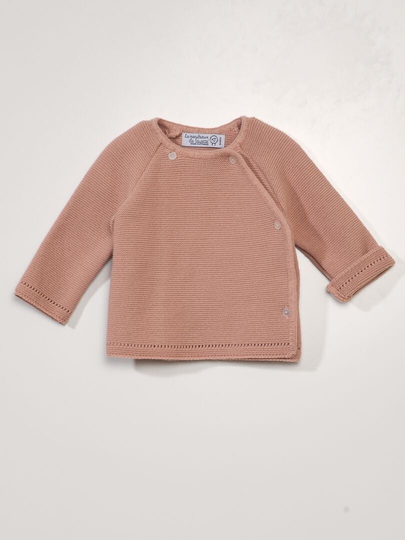 Cardigan lavorato a maglia 'La Manufacture de Layette' - Made in France - rosa