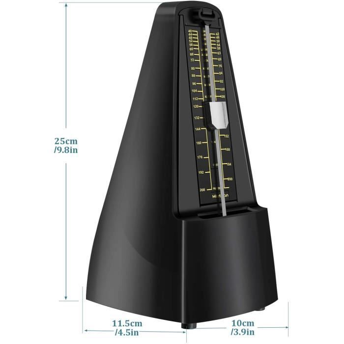 Traditional Mechanical Metronome with Timer and Precise Tempo for Guitar, Piano, Bass Guitar, Drum, Violin