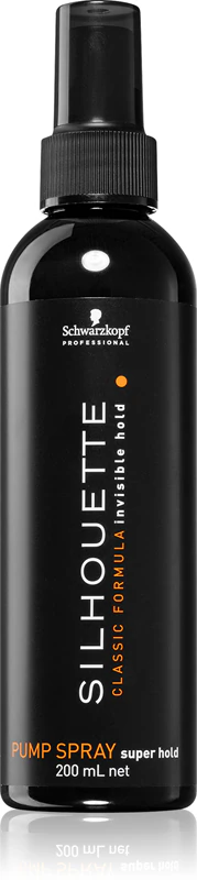 Spray de fixação forte Schwarzkopf Professional Silhouette com bomba dosadora, recarregável.