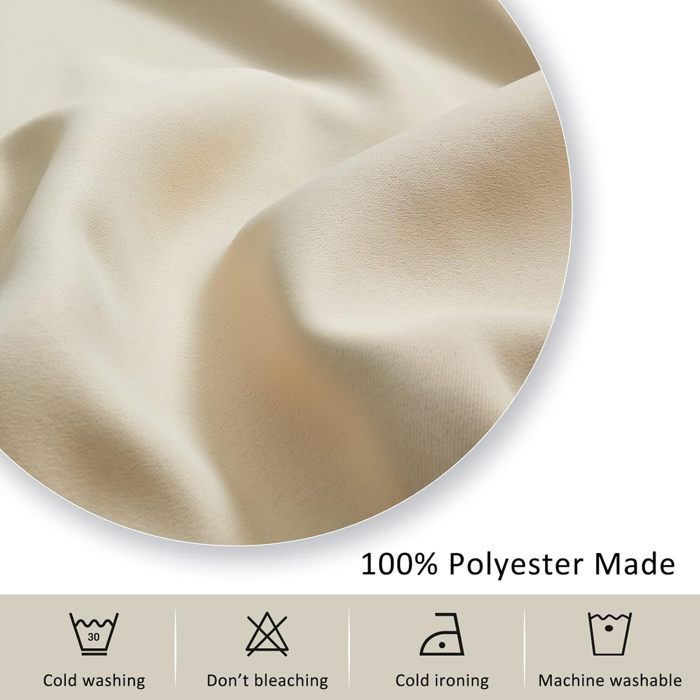 Rideau Occultants 300x240cm Beige TOPFINEL Thermique Isolant Anti Froid à Oeillets Anti Bruit Décoratif Chambre 1 Panneau