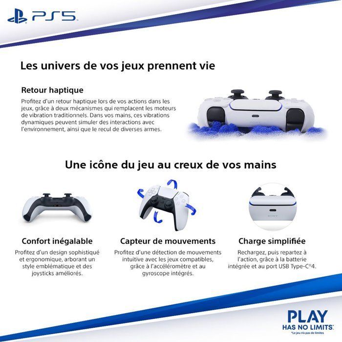Controle sem fio DualSense® - Chroma Pearl I PS5 e PC