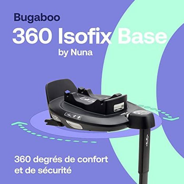 Base Bugaboo 360 de Nuna para sillas de coche Owl y Turtle Air, base Isofix giratoria, desde el nacimiento hasta los 4 años o desde 0 hasta 18 kg,