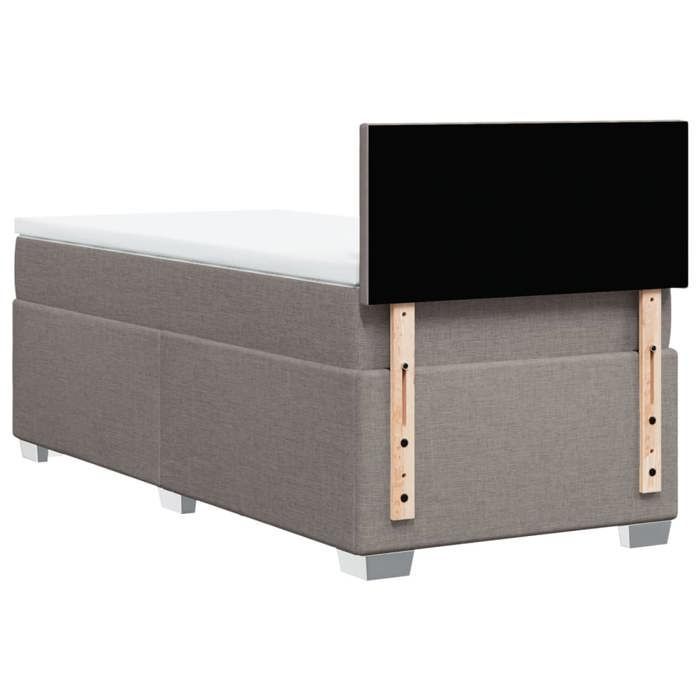 Bedframe met matras - Maison Exclusive - 90x200 cm - Taupe stof - Maximale ontspanning