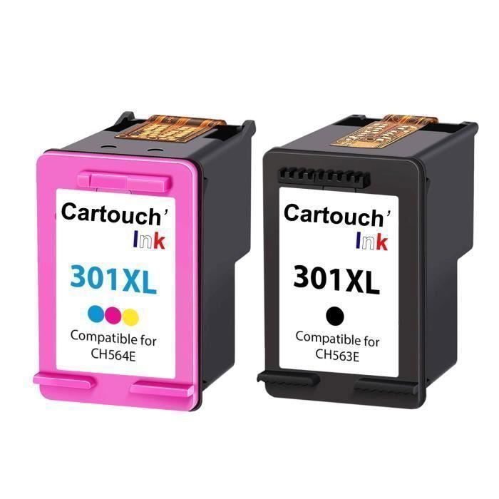 Mustekasetit - Cartouchink - 301XL - 2 kpl pakkaus - Yhteensopiva HP 301 XL:n kanssa - 600 sivua