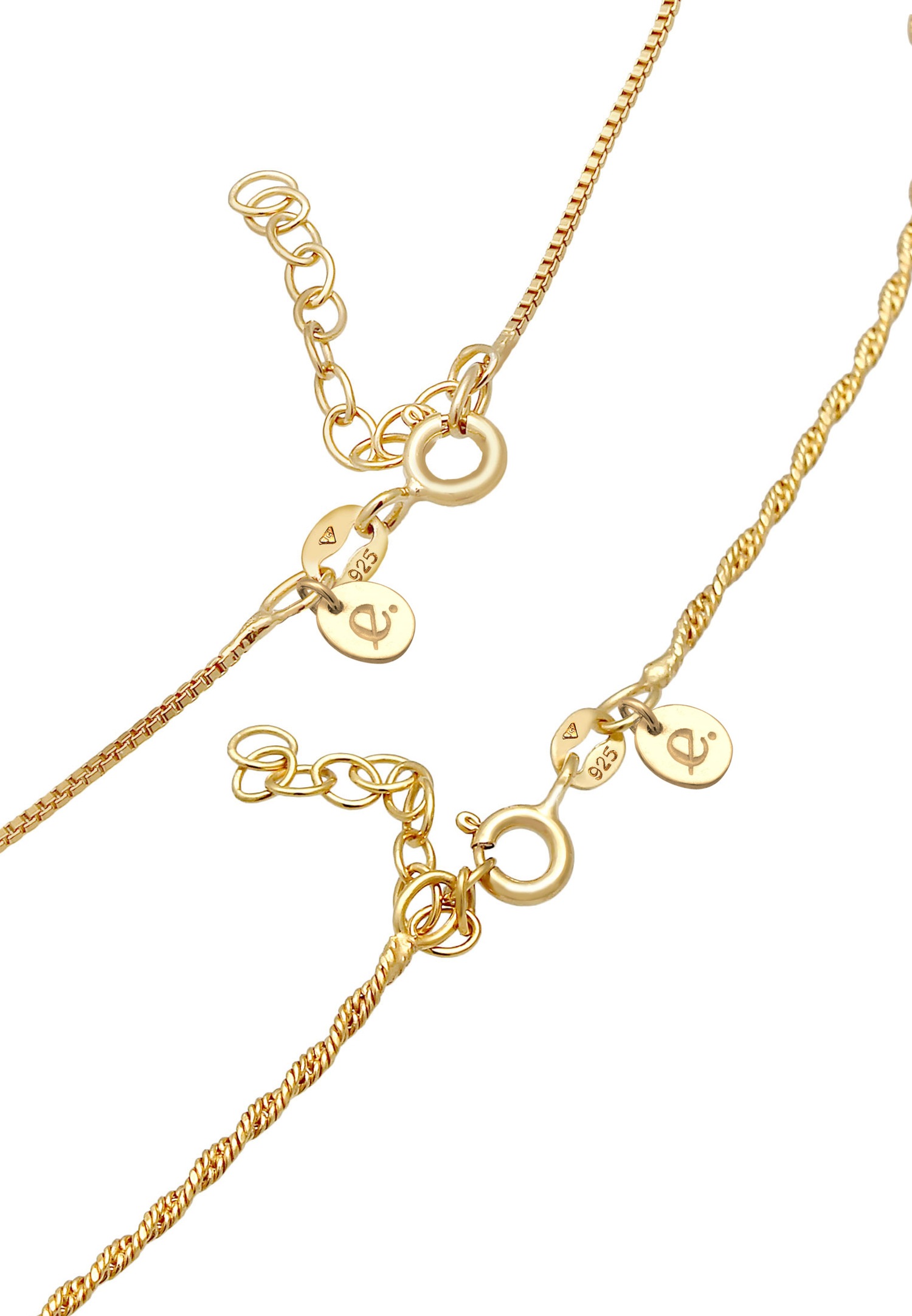 Elli PREMIUM Ensemble tour de cou pour femmes Solitaire Trend avec pierre précieuse Labradorite en argent sterling 925 plaqué or