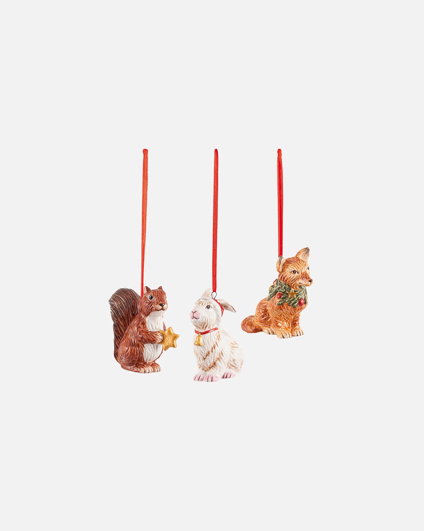 Villeroy & Boch, lot de 4 ornements décoratifs « Animaux de la forêt ». Ornements nostalgiques – 1 pièce