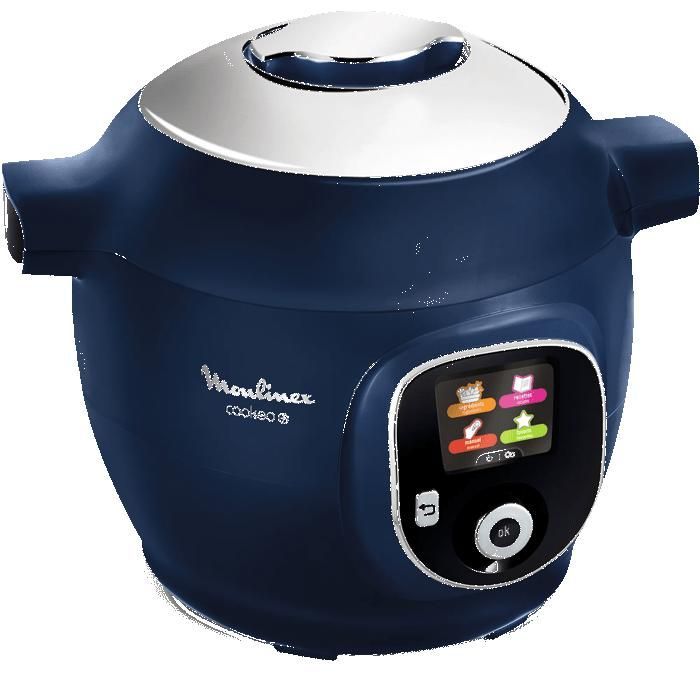 Olla multifunción Moulinex Cookeo, 150 recetas, rápida, 6 L, 6 raciones, azul, cucharón incluido, YY5137FB