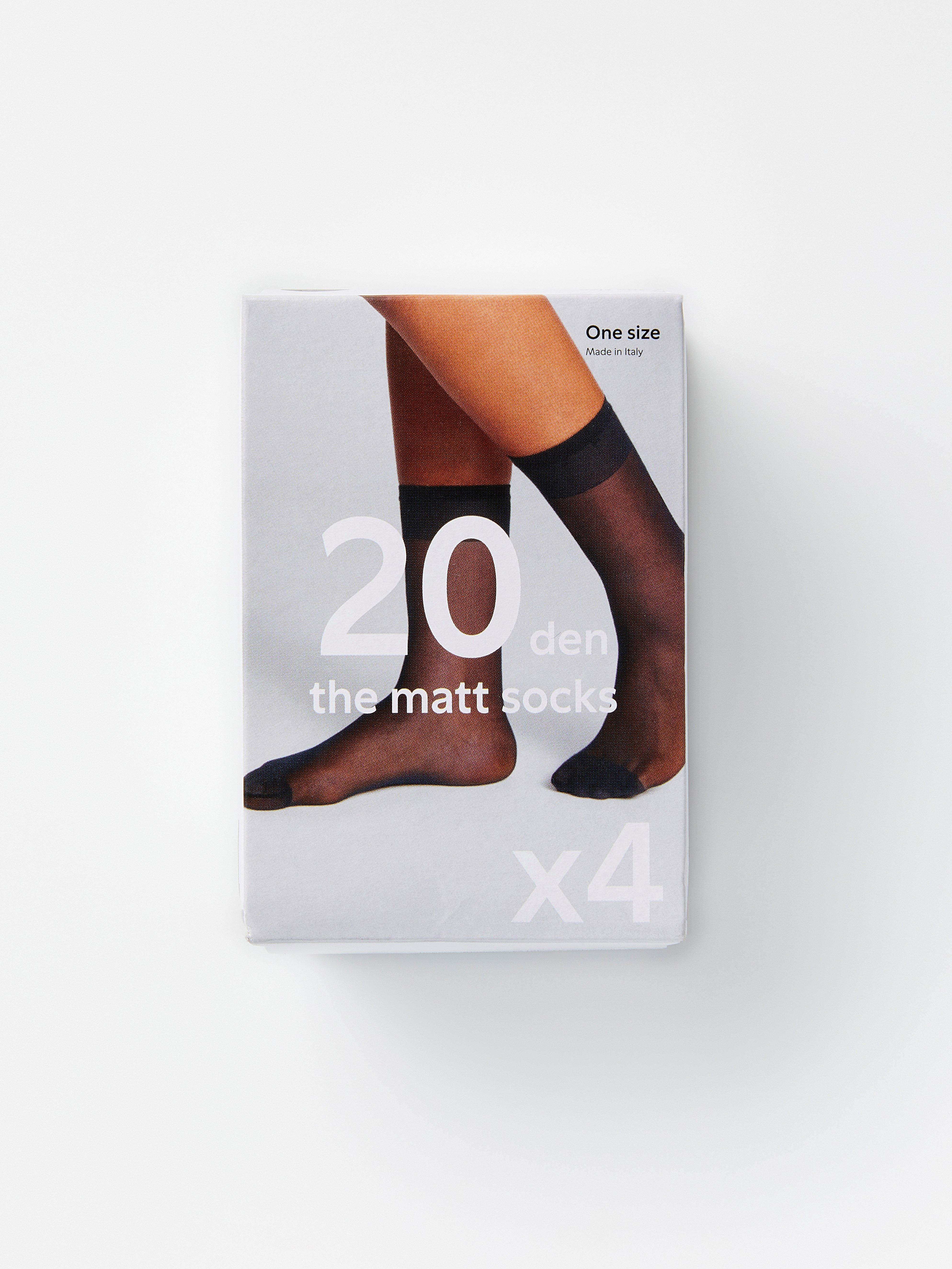 Balení 4 ponožek 20 denier, černé