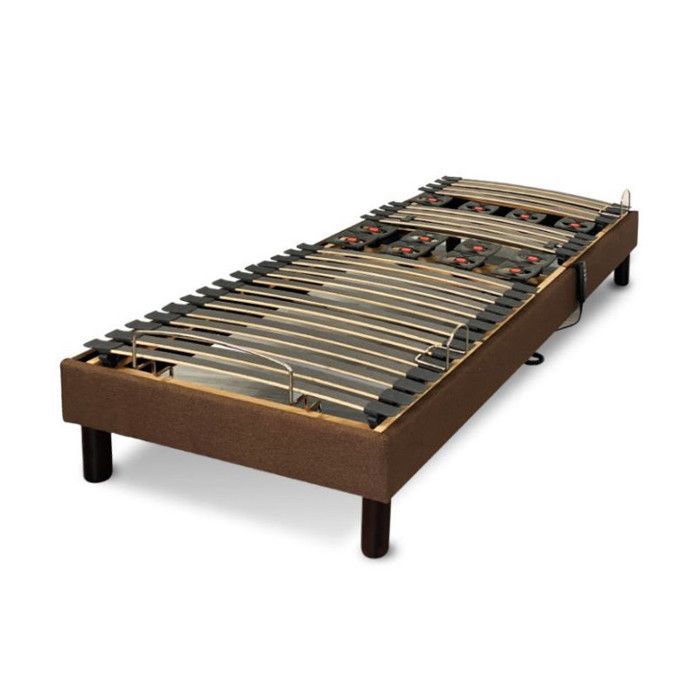 Base de cama eléctrica Essenzia Zen EMOTION BROWN de 2x70x190 mm con listones y soportes.