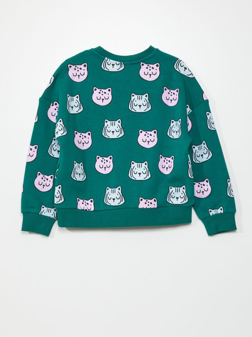 Fleece sweatshirt - Grafik Edition - GROEN