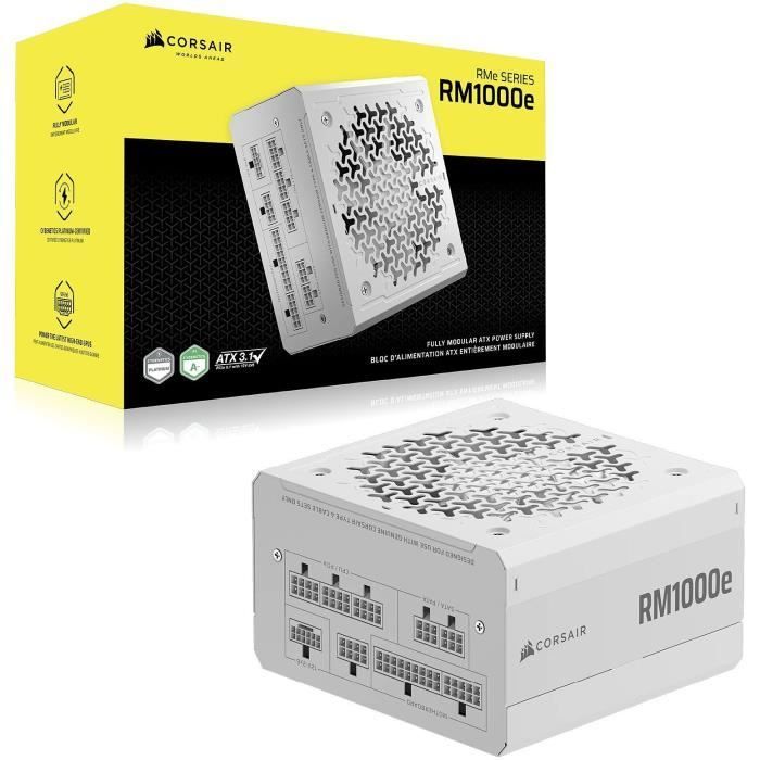 PC power supply - CORSAIR - CP-9020294-EU - RMe White Series RM1000e White