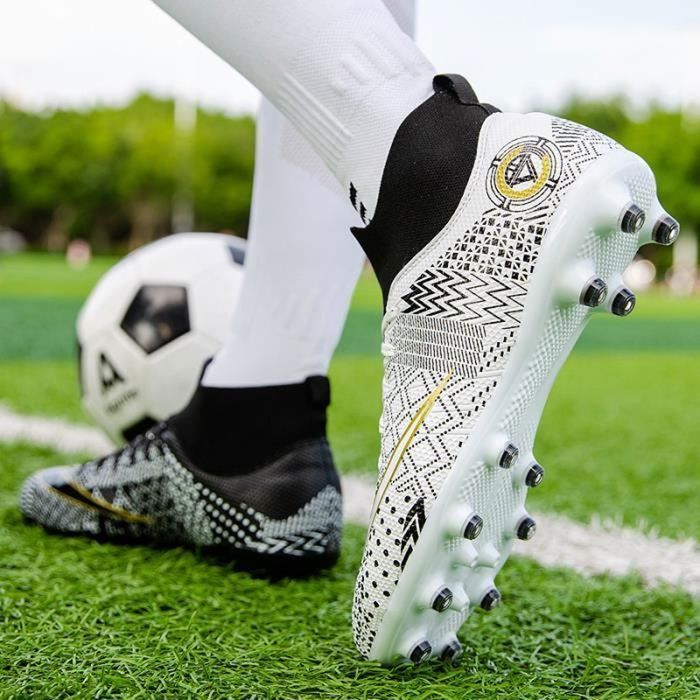 Chaussures de Football Garçon Chaussures de Football Enfants Chaussure Foot Crampons Chaussures d'Entraînement de Football,noir