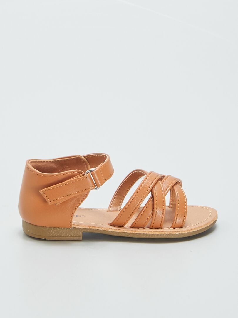 Sandalen met gekruiste bandjes - BRUIN