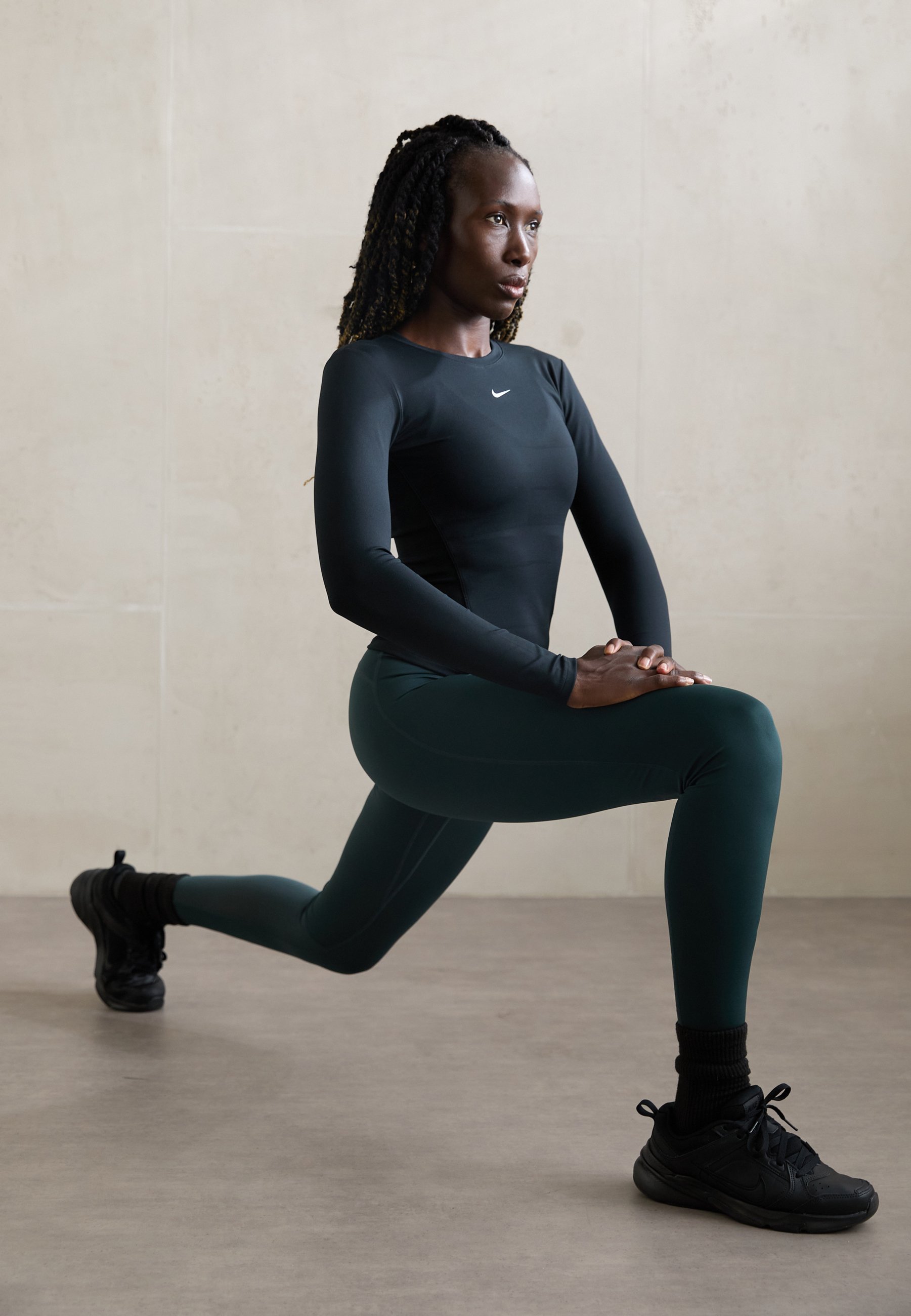 Haut Nike Performance ONE - Manches longues - Noir/Blanc