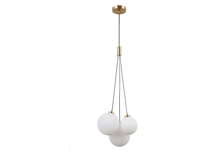 Lampa wisząca Perlos 3-punktowa szklana biała