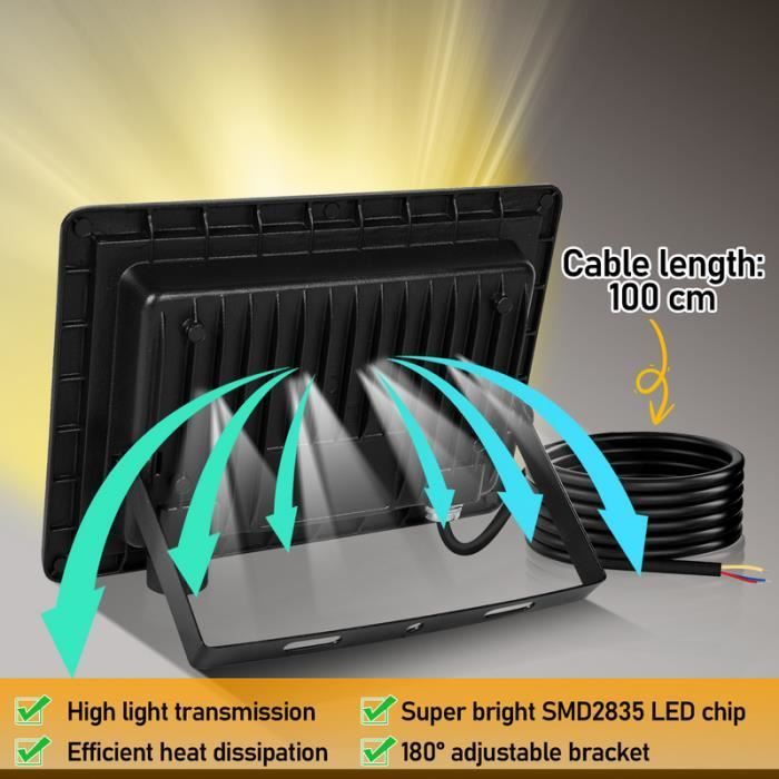 Foco LED Hengda - 10W - Resistente al agua IP66 - 3 colores - Ángulo de haz de 120°