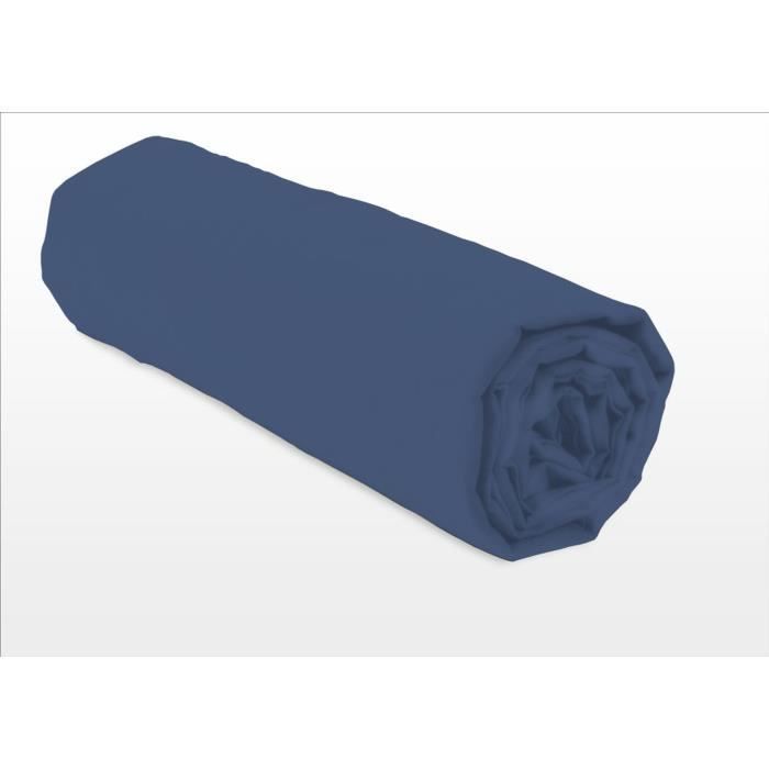 Lenzuolo con angoli elasticizzati LOVELY HOME - 90 x 190 + 30 cm - 100% cotone - Blu