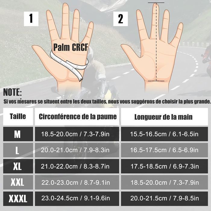 Guantes de moto, guantes de dedos completos para pantallas táctiles para carreras de motos, escalada, caza, motocross y otros deportes al aire libre.