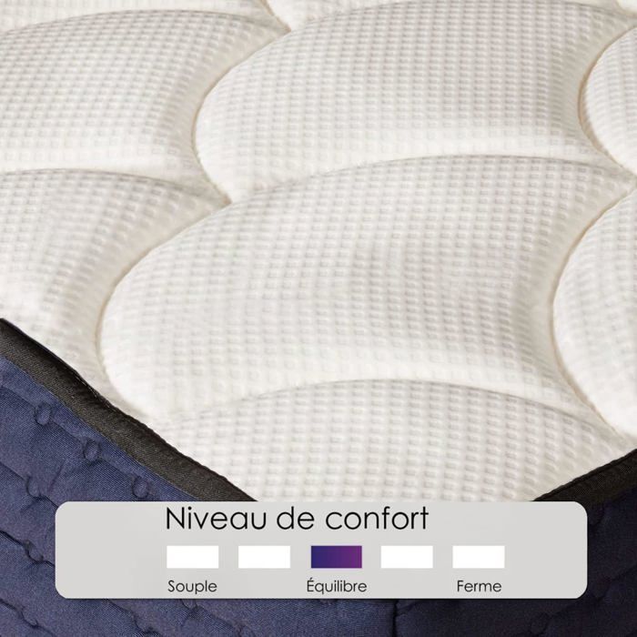 Colchón de 160x200 | Grosor 27 cm | Firmeza media | Colchón doble | Soporte de espuma viscoelástica | Comodidad equilibrada