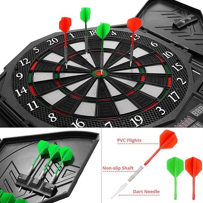 Premium LED elektronisch dartbord - E-dartbord met 12 darts - 27 spellen en 216 variaties [20]