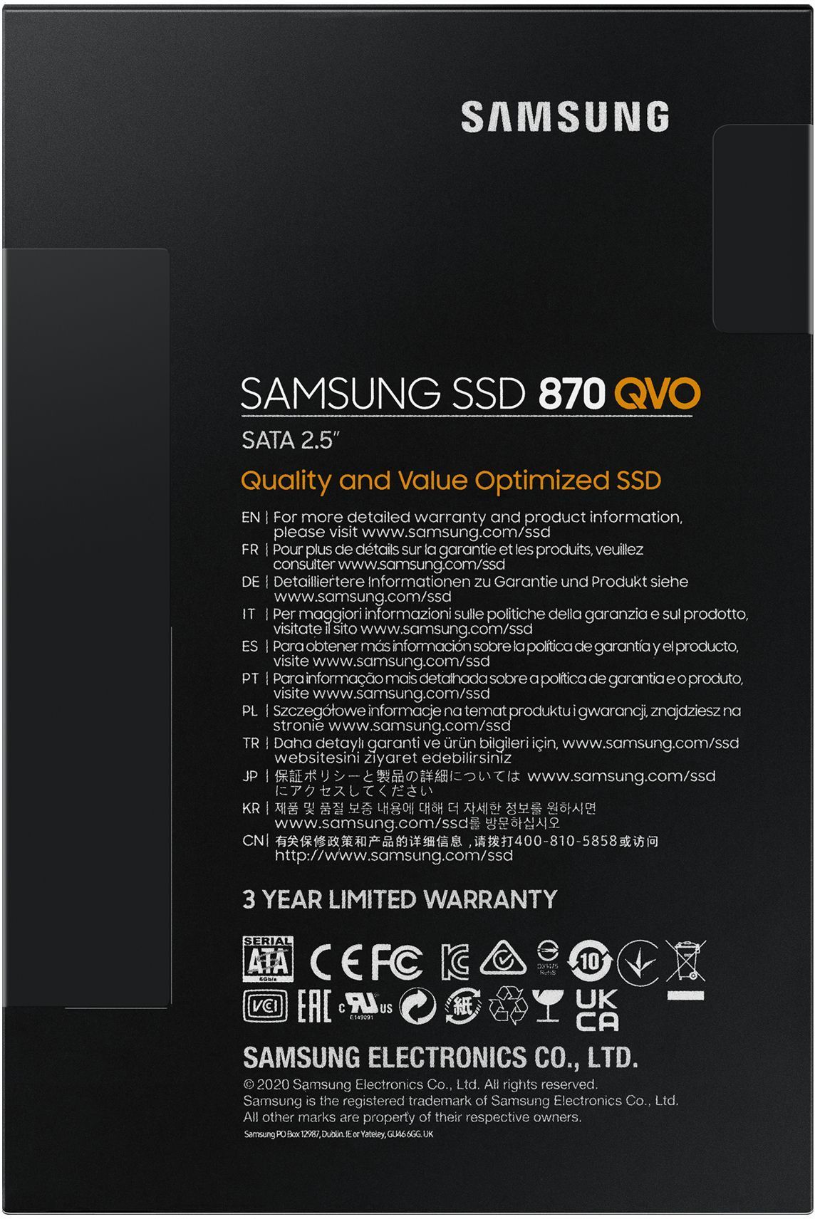 SAMSUNG SSD Interne 870 QVO 2 To MZ-77Q2T0BW