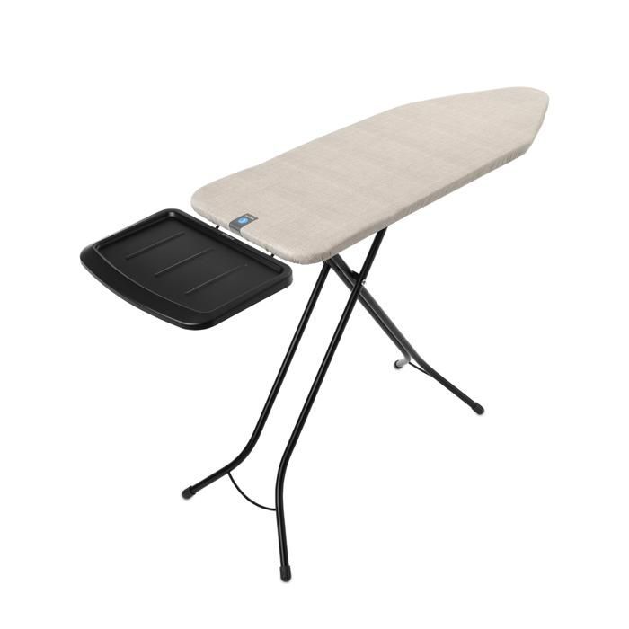 Brabantia Table à Repasser C, 124x45 cm, repose-fer générateur solide - Denim Grey