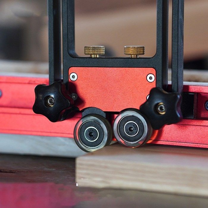 SURENHAP Alimentatore per sega da tavolo 2 pezzi Alimentatore per sega da tavolo in lega di alluminio 5 mm Ruote a rulli St Trode Fai da te Pneumatico