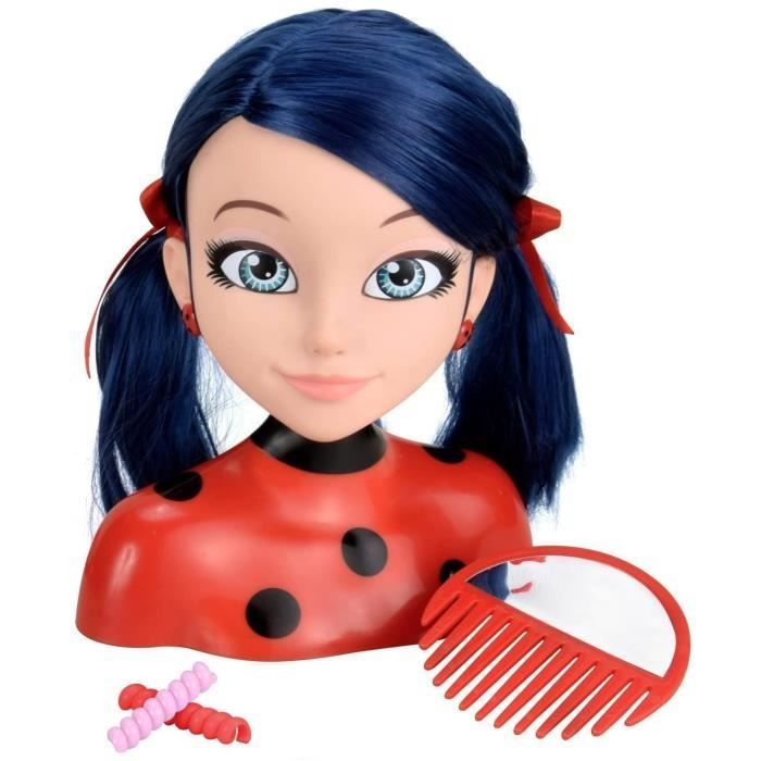 Tête à coiffer Miraculous Ladybug - BANDAI - Rouge - Licence Miraculous - Pour enfant à partir de 4 ans