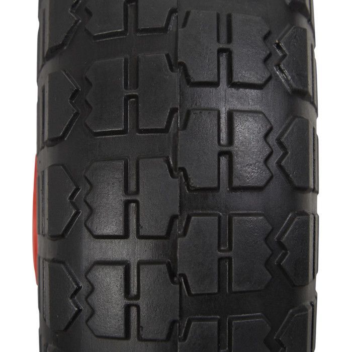 Relaxdays Sackkarren-Radsatz, 2er-Set, Gummi, 260x85, 16 mm, 4,1/3,5-4 Achse, 150 kg, Schwarz/Rot