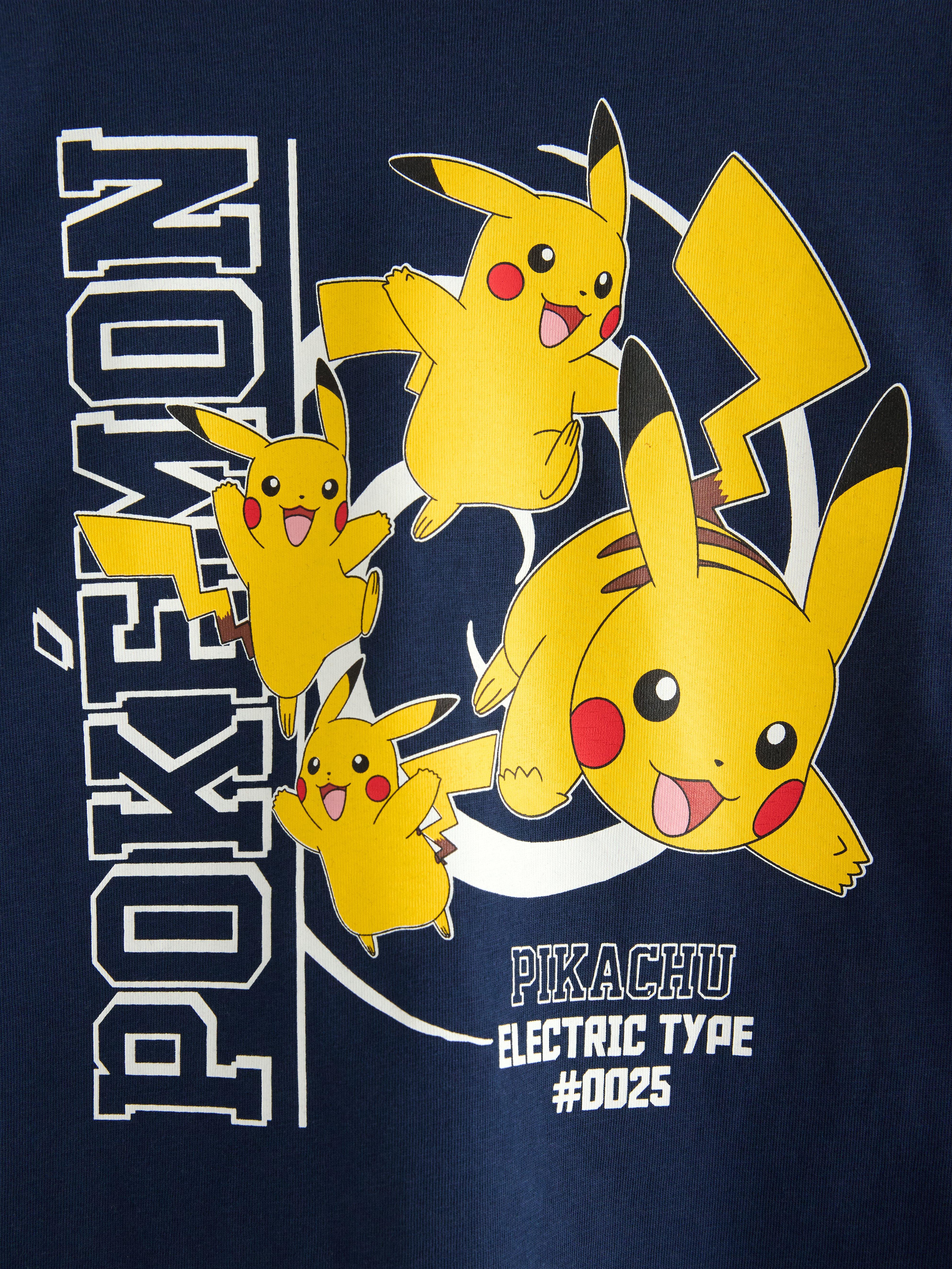 Camiseta de manga comprida Pokémon azul-escuro