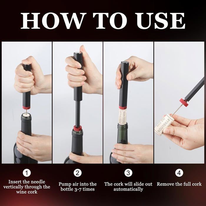 Sacacorchos, sacacorchos de presión de aire 7S, bomba para extraer corchos, abridor de botellas, abridor de botellas de vino, herramienta portátil, accesorio para