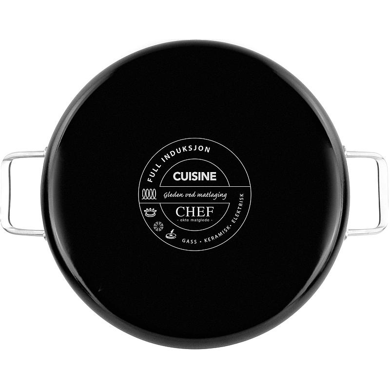 Poêle à frire Chef ø 28 cm de profondeur avec couvercle en verre Chef