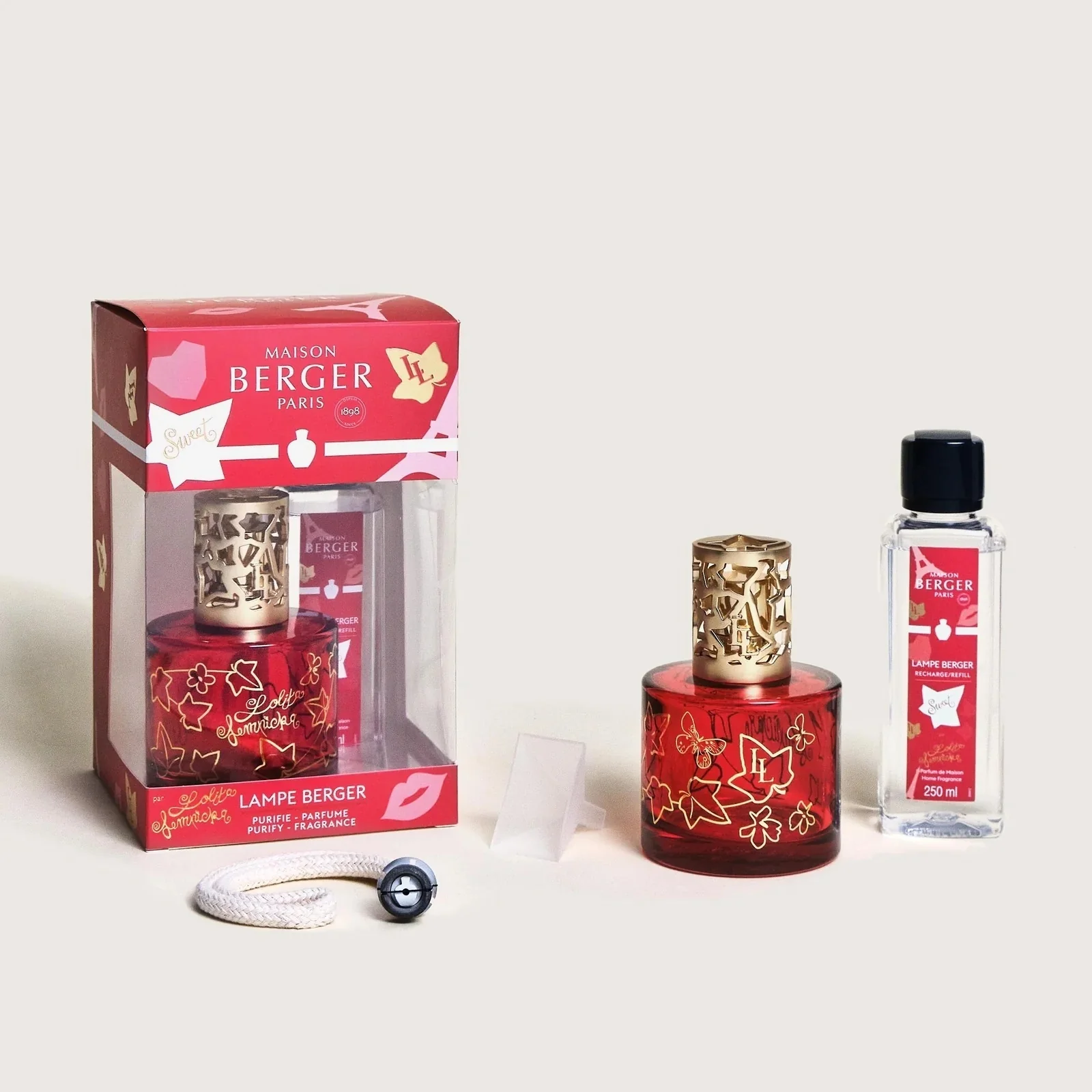 Lampe Cofanetto Pure Lolita Lempicka Sweet Rouge - Cofanetto con Lampada, Lampada Catalitica, Profumo per Lampada Catalitica