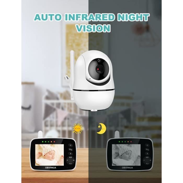Babyphone Camera Moniteur Vidéo Bebe Surveillance sans Fil Écran de 3,5