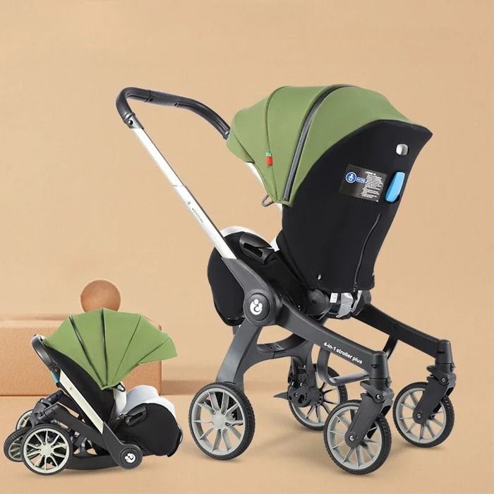 poussette multifonctionnelle 4 en 1 pliable avec siège auto landau Portable bébé.GRIS