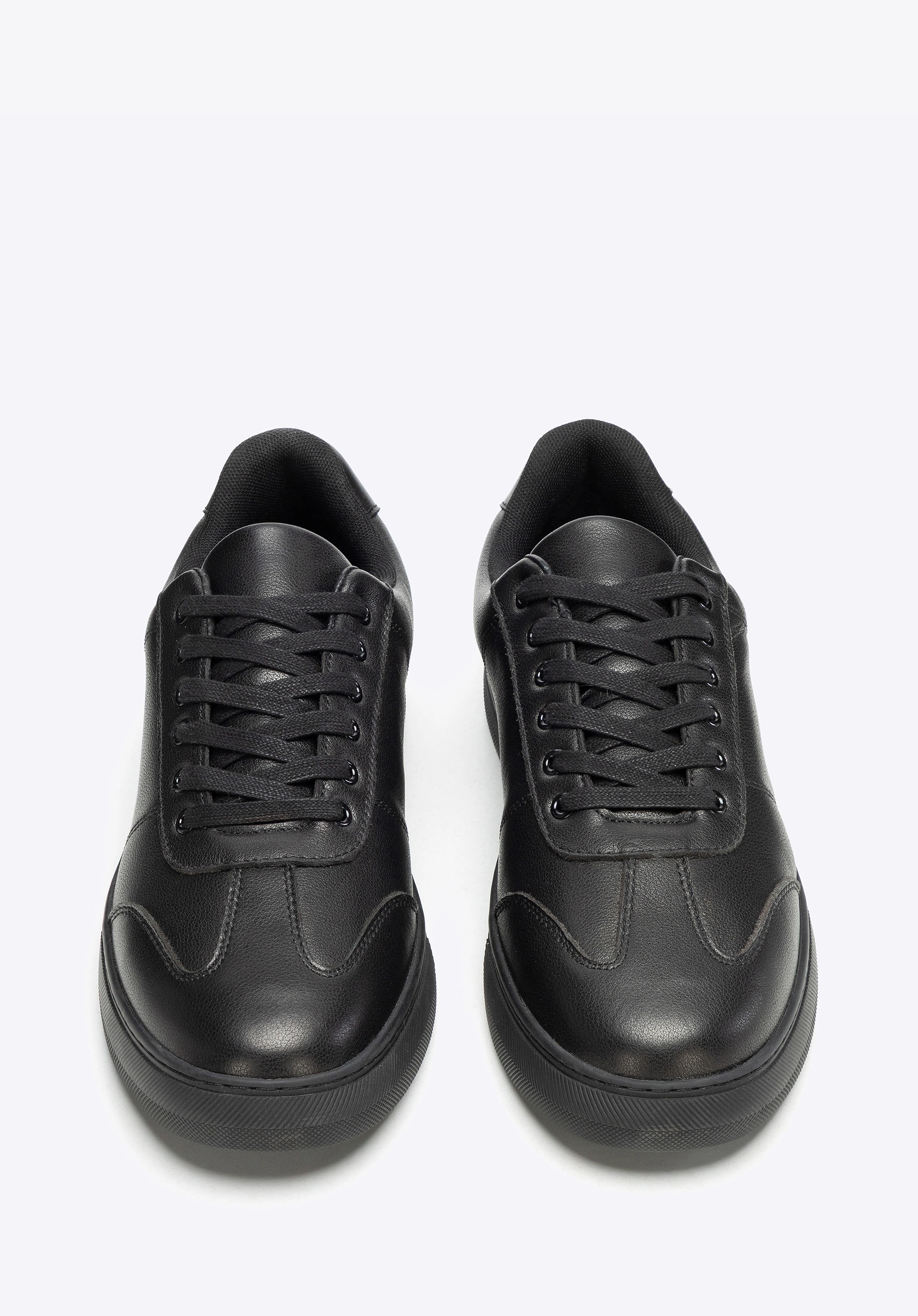 Męskie sneakersy ze skóry licowej czarne