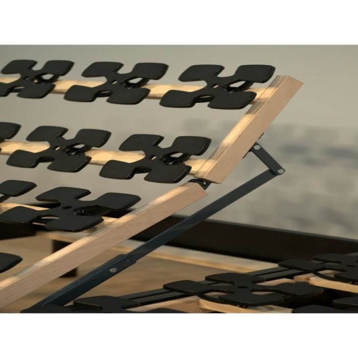 Base de cama ajustable negra con listones - 80x200 - OFERTA ÚNICA - Con listones - 10 filas de 4 listones Arnitel