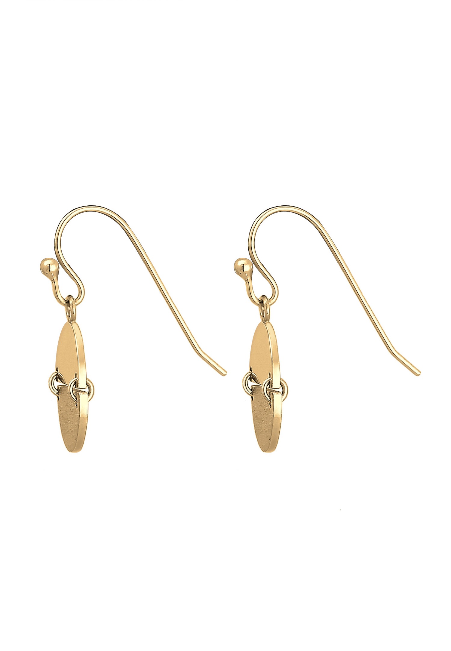 Elli Pendante Brossé Cercle Géo Boucles d'oreilles Femme - Plaqué Or Argent (925/1000)