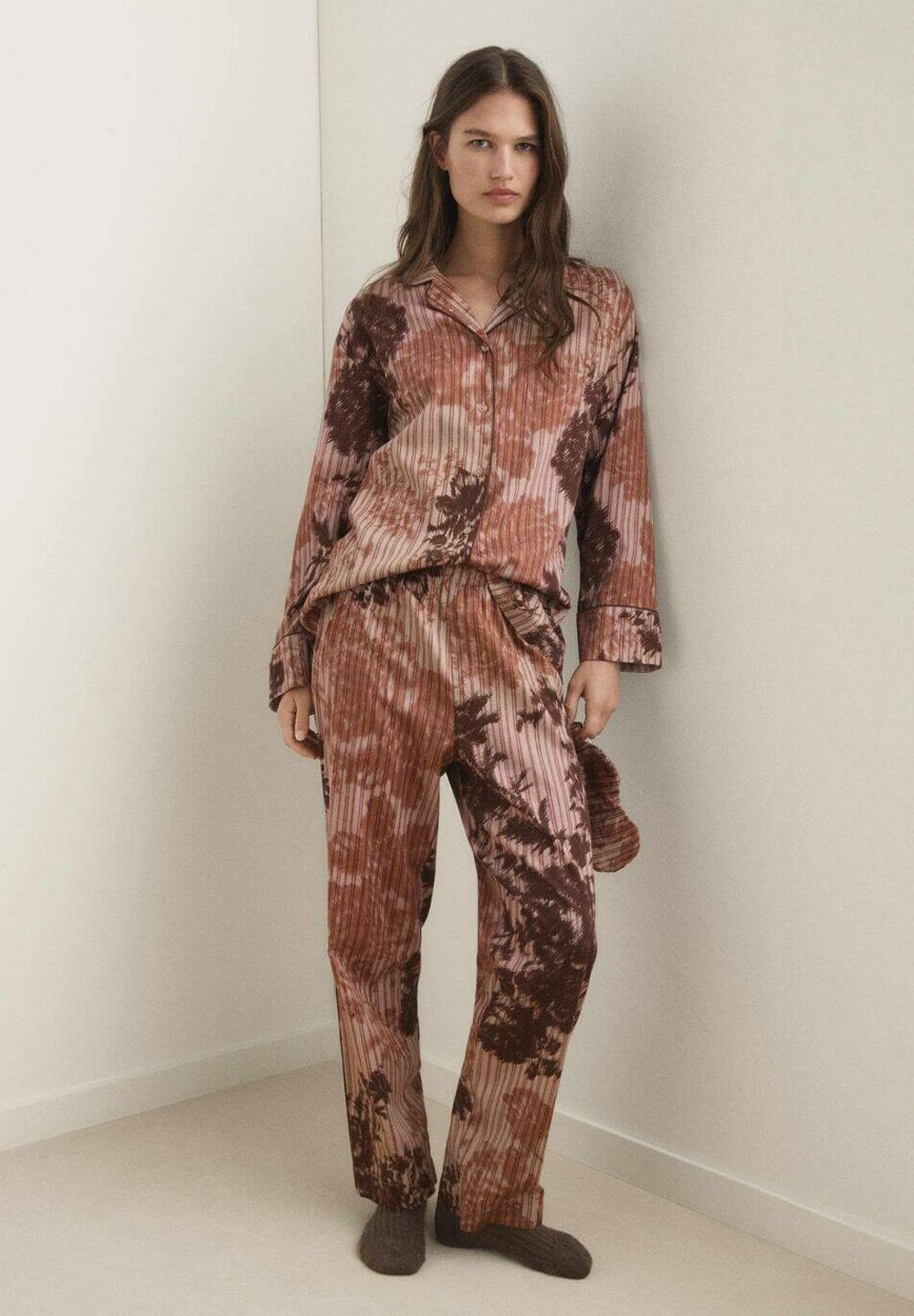 Mango CON STAMPA SFOCATA - Pantaloni del pigiama - marrone