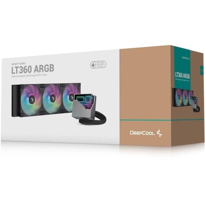 Sistema di raffreddamento a liquido AIO - DEEPCOOL LT360 ARGB - 3 ventole ARGB da 120 mm - Nero